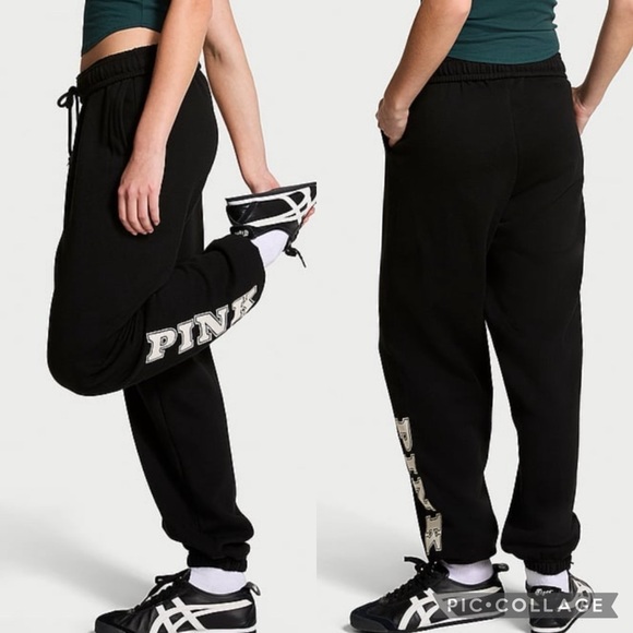 PINK Fleece Campus Sweatpants - Picture 1 of 1